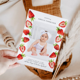 Strawberry Baby Foto Geburtsankündigung Ankündigung