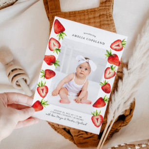 Strawberry Baby Foto Geburtsankündigung Ankündigung