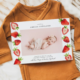 Strawberry Baby Foto Geburtsankündigung Ankündigung