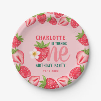 Strawberry Baby macht ein 1. Geburtstag Party Pappteller