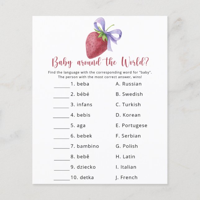 Strawberry - Baby rund um das Weltspiel (Vorderseite)