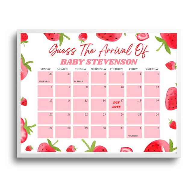 Strawberry Baby Showdatum Kalenderzeichen Poster (Von Creator hochgeladen)