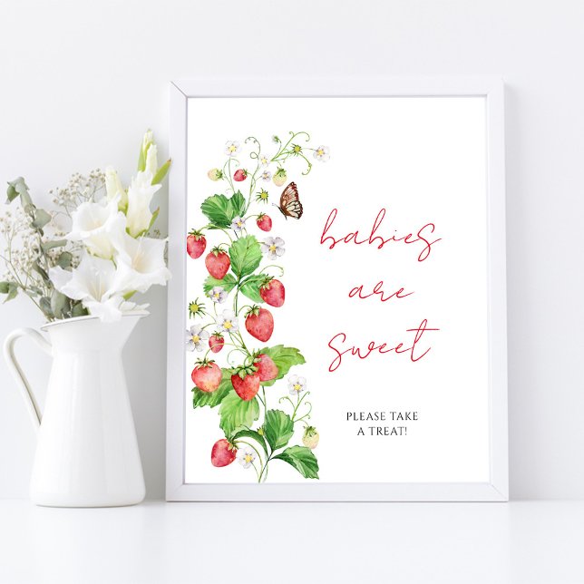 Strawberry Baby Shower Babys sind süß Poster (Von Creator hochgeladen)