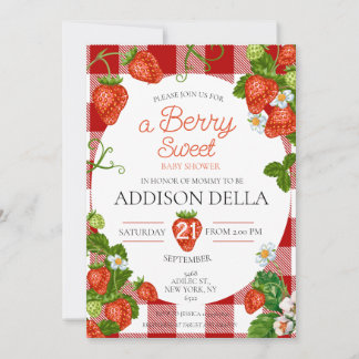 Strawberry Baby Shower Berry Baby Einladung