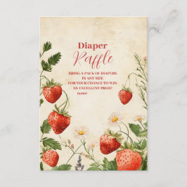Strawberry Baby Shower Berry Sweet Diapper Raffle Begleitkarte