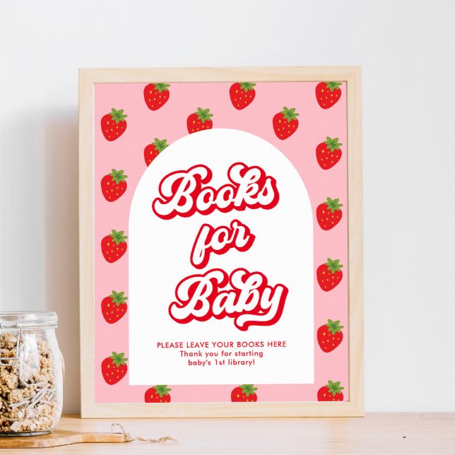 Strawberry Baby Shower Books for Baby Poster (Von Creator hochgeladen)