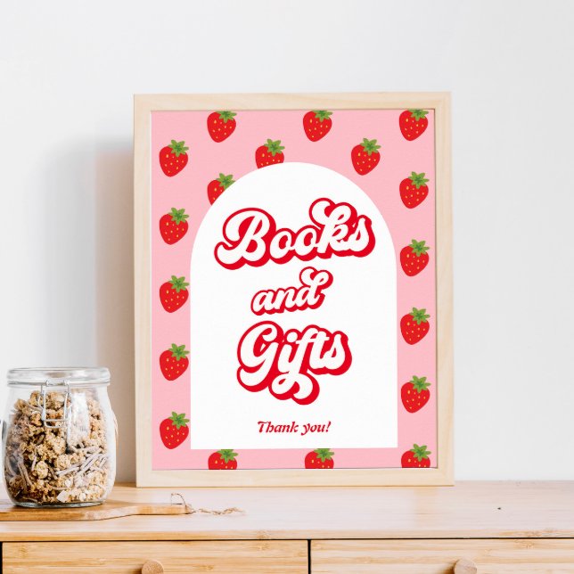 Strawberry Baby Shower Books und Gift Poster (Von Creator hochgeladen)