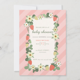 Strawberry Baby Shower Einladung