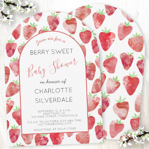Strawberry Baby Shower Einladung