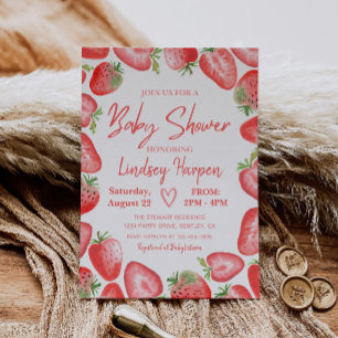 Strawberry Baby Shower Einladung   Erdbeere