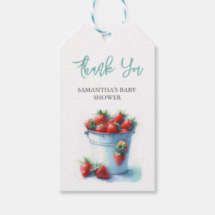 Strawberry Baby Shower Fevor Tags Template Geschenkanhänger