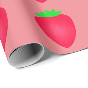Strawberry Baby Shower Girl Birthday Pink Red 2024 Geschenkpapier