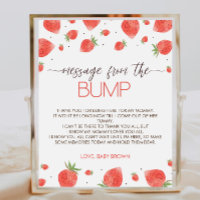 Strawberry Baby Shower Message vom Bump-Zeichen