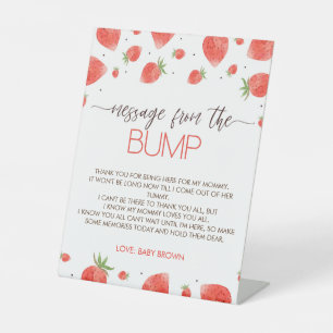 Strawberry Baby Shower Message vom Bump-Zeichen Sockelschild