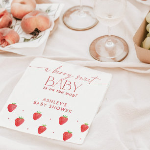Strawberry Baby Shower Napkins, Berry Baby Dusche Serviette