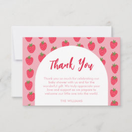 Strawberry Baby Shower Thank You Card Dankeskarte