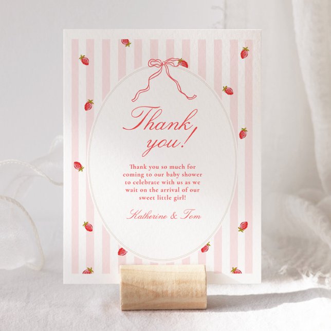 Strawberry Baby Shower Thank You Card Dankeskarte (Von Creator hochgeladen)
