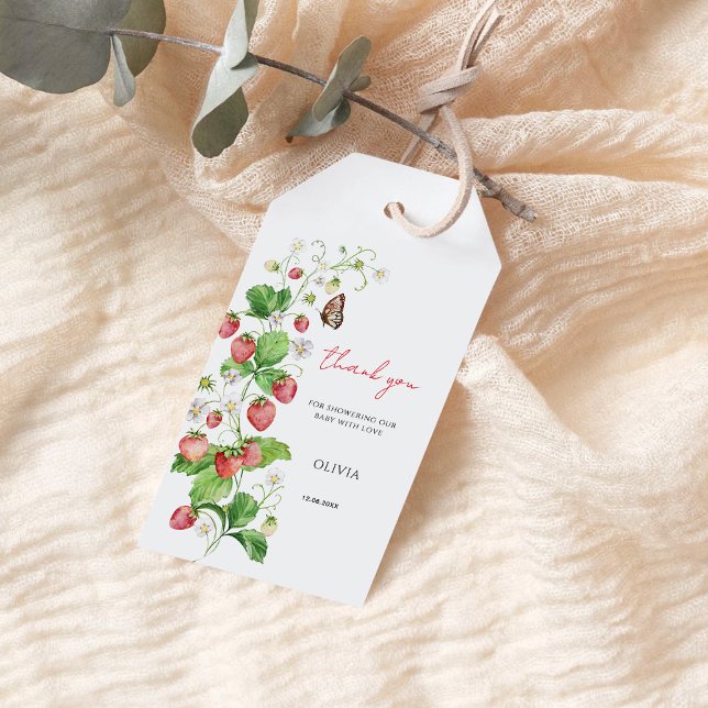 Strawberry Baby Shower Vielen Dank Geschenkanhänger (Von Creator hochgeladen)