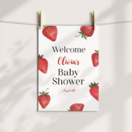 Strawberry Baby Shower Welcome Poster