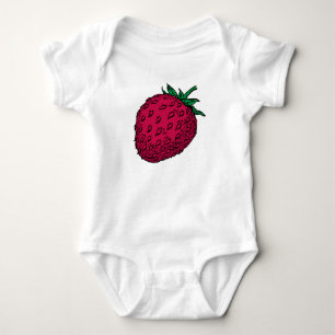 strawberry baby strampler