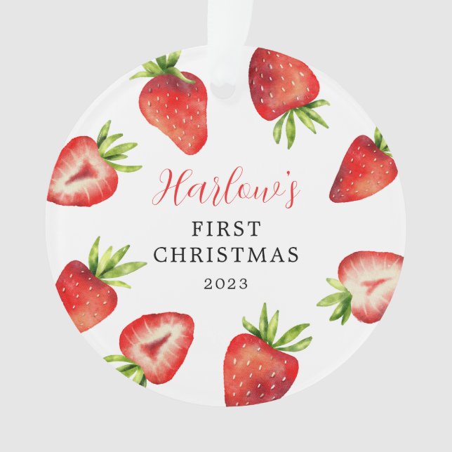 Strawberry Baby's First Christmas Ornament (Vorderseite)