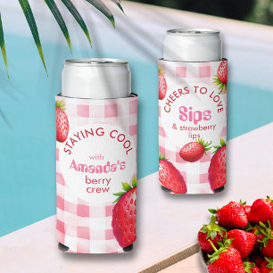 Strawberry Bachelorette Bleibe Coole Berry Crew Selters Dosenkühler