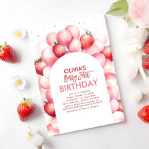 Strawberry Balloons Berry Erster Geburtstag