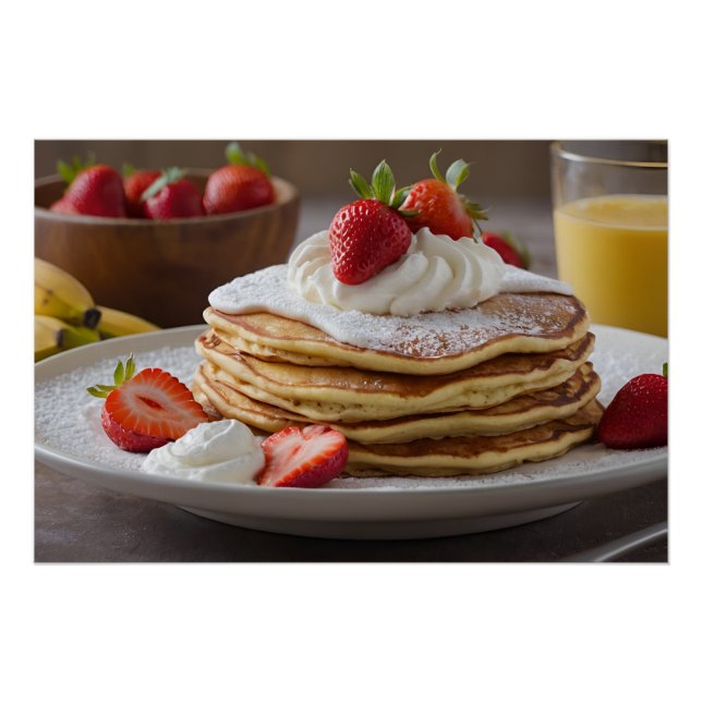 Strawberry & Banana Pancakes Poster (Vorderseite)