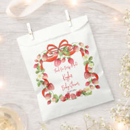 Strawberry Band Bogen Coquette Babydusche bevorzug Geschenktütchen
