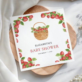Strawberry Basket Berry Sweet Baby Dusche Serviette