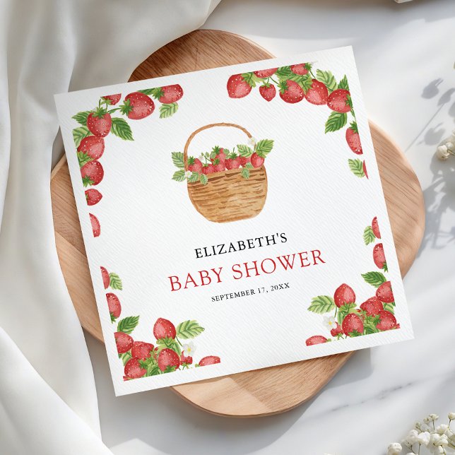 Strawberry Basket Berry Sweet Baby Dusche Serviette (Von Creator hochgeladen)