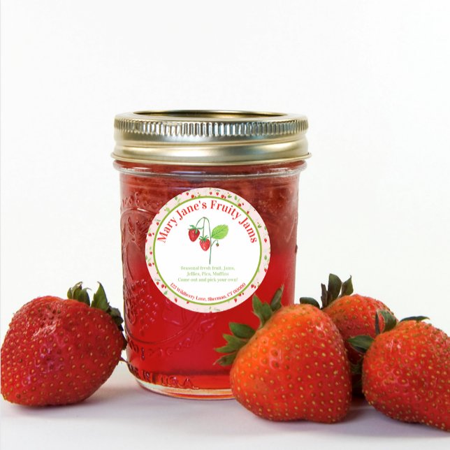 Strawberry-Bauern Wasserfarbe Runder Aufkleber (Von Creator hochgeladen)