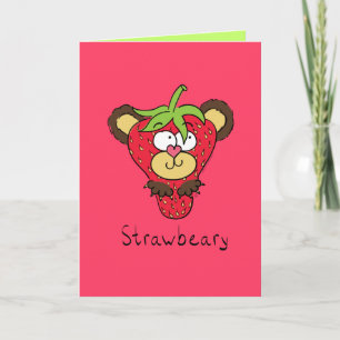 Strawberry Bear Niedlich Kids Grußkarte Karte