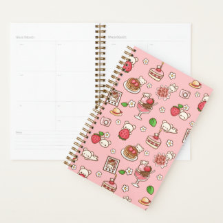 Strawberry Bear und Desserts Niedlich Pink Kawaii Planer