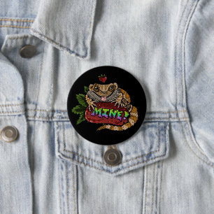 Strawberry Beardie Dragon "MINE!" Button