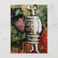 Strawberry Beer Typ - Vintage Ephemera Collage