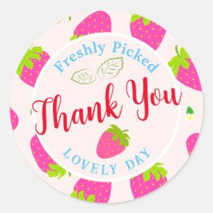 Strawberry Beige Runder Aufkleber