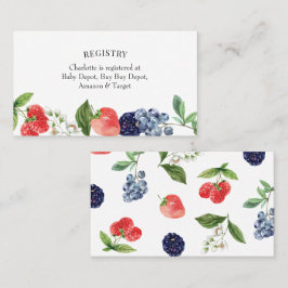 Strawberry Berry Baby Showregisterkarte Beipackkar Visitenkarte