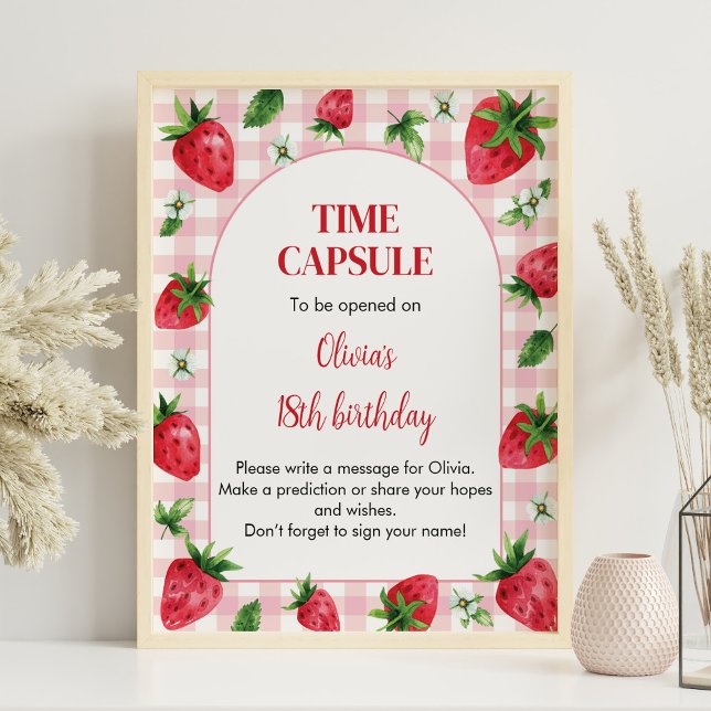 Strawberry Berry Birthday Time Kapsel Poster (Von Creator hochgeladen)