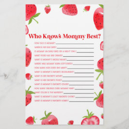 Strawberry Berry, der Mommy Baby Shower Game kennt Briefpapier