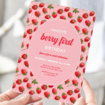 Strawberry Berry Einladung zum Geburtstag