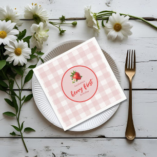 Strawberry Berry Erster Geburtstag Papier Napkin Serviette
