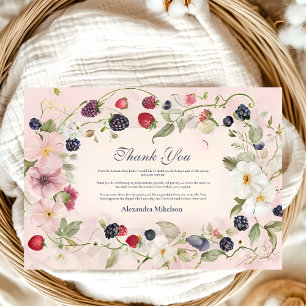 Strawberry Berry Erster Geburtstag Party Dankeskarte