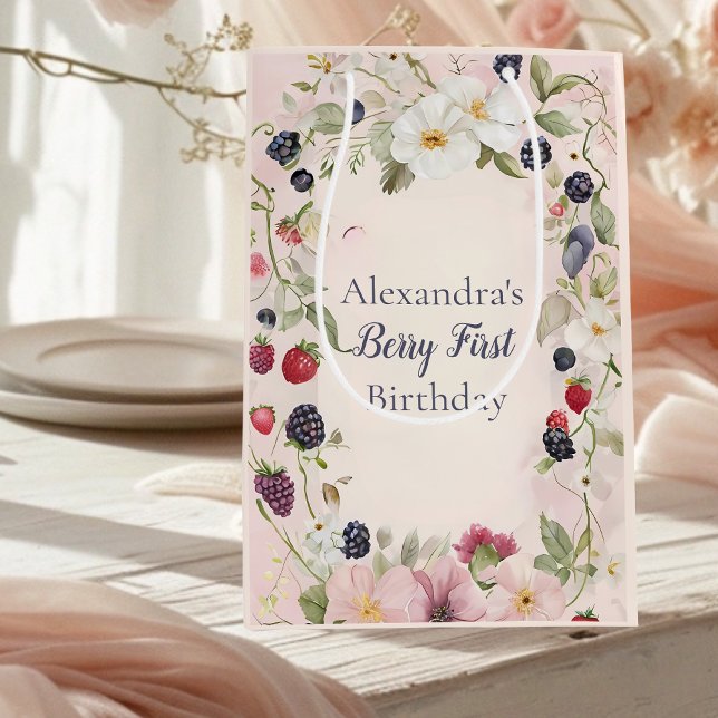 Strawberry Berry Erster Geburtstag Party Mittlere Geschenktüte (Von Creator hochgeladen)