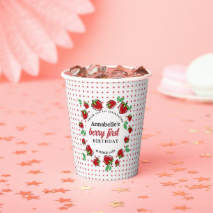Strawberry Berry Erster Geburtstag Party Pappbecher