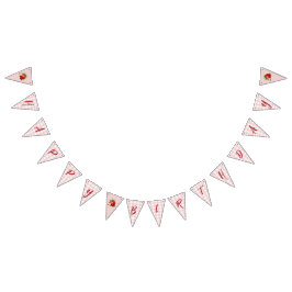 Strawberry Berry Erster Geburtstag Pink Gingham Wimpelkette