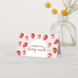 Strawberry Berry First Birthday Danke Karte