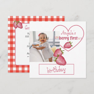 Strawberry Berry First Birthday Einladung