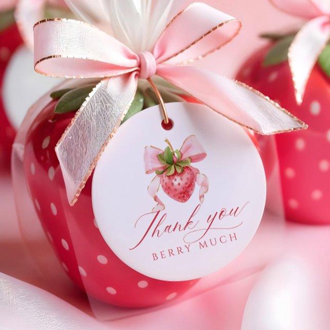 Strawberry Berry First Birthday Geschenkanhänger (Von Creator hochgeladen)