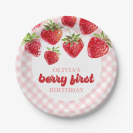 Strawberry Berry First Birthday Paper Teller